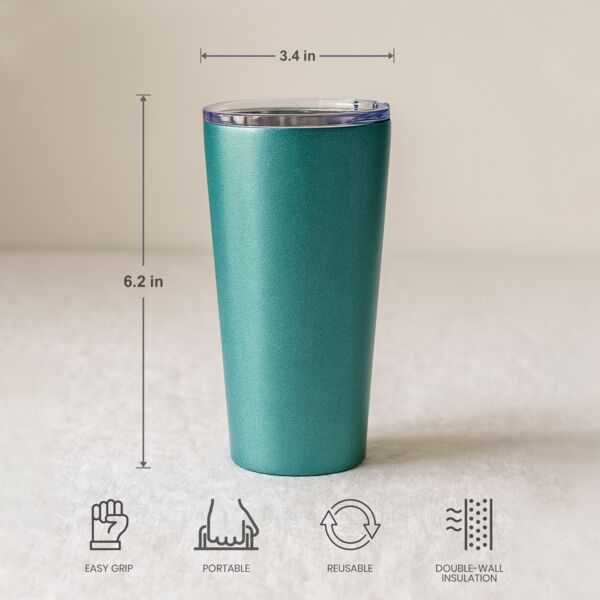 16oz Sparkling Stainless Tumbler with Lid Thumbnail