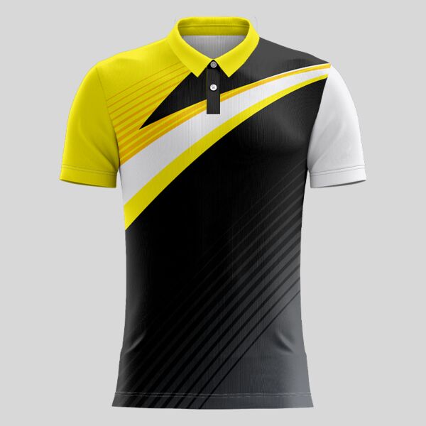 Yellow Esport Pattern Full Print Polo Shirt Thumbnail
