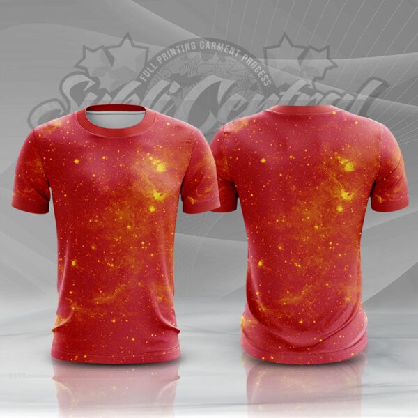 Orange Galaxy Full Print Roundneck Shirt Thumbnail