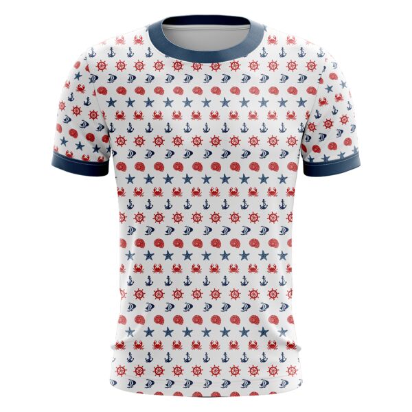 White Marine Full Print Roundneck Shirt Thumbnail