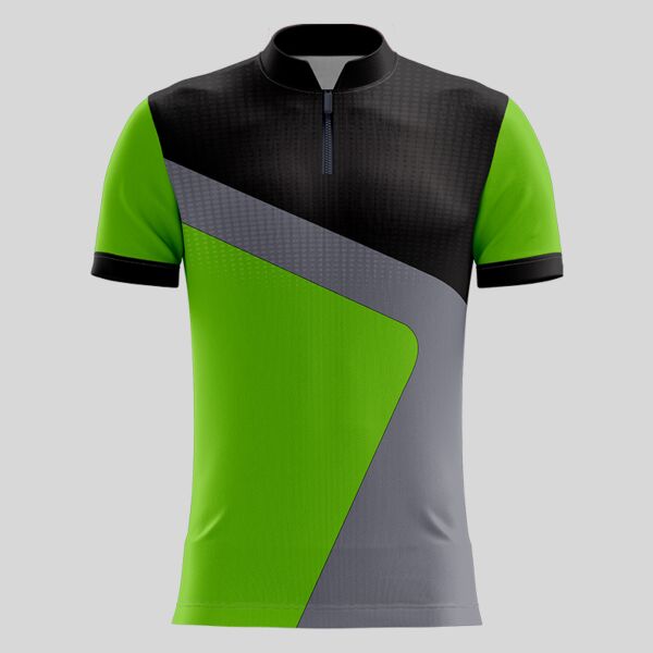 Green Esport Pattern Full Print Chinese Collar Shirt Thumbnail