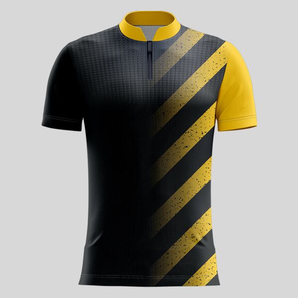 Yellow Esport Pattern Full Print Chinese Collar Shirt Thumbnail
