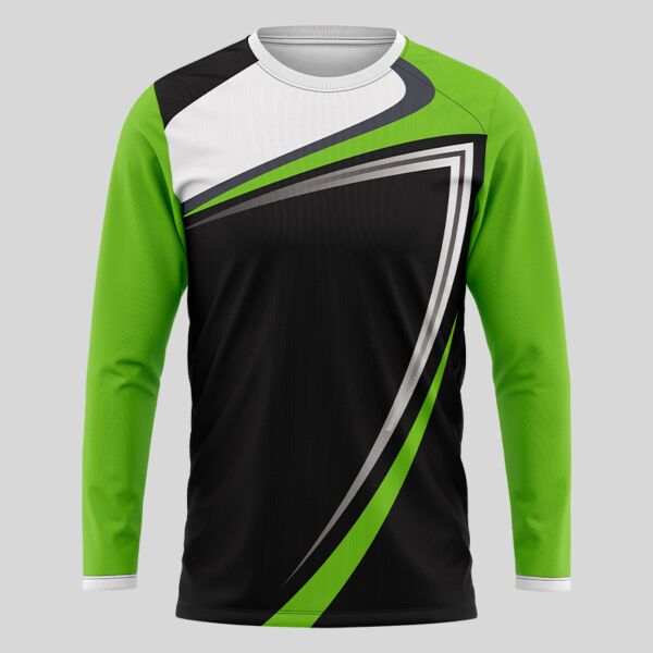Green Esport Pattern Full Print Long Sleeve Shirt Thumbnail
