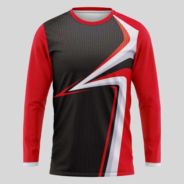 Red Esport Pattern Full Print Long Sleeve Shirt Thumbnail