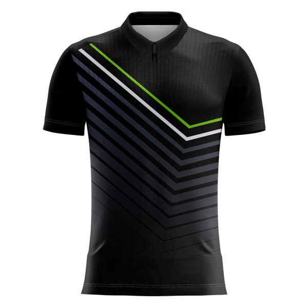 Revers Check Full Print Polo Shirt with Zipper Thumbnail