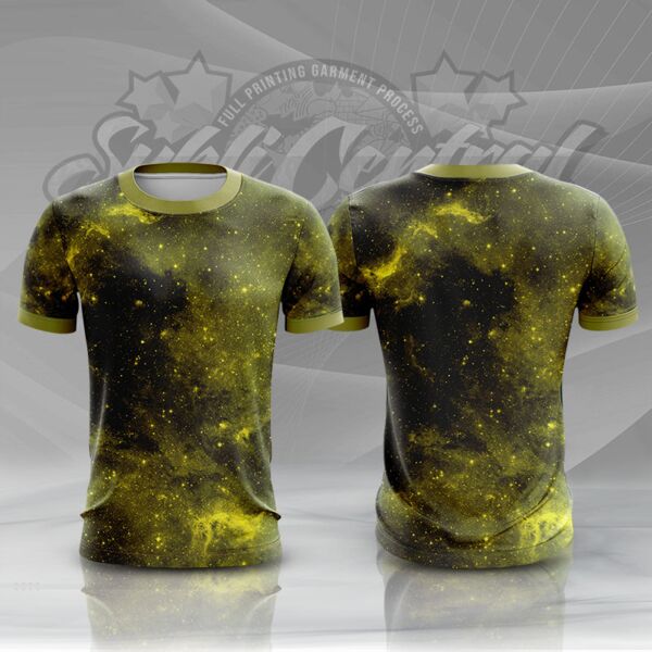 Yellow Galaxy Full Print Roundneck Shirt Thumbnail