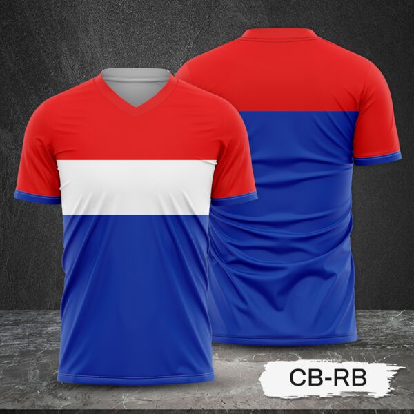 Tricolor Combination Design Full Print Sublimation Shirt Thumbnail