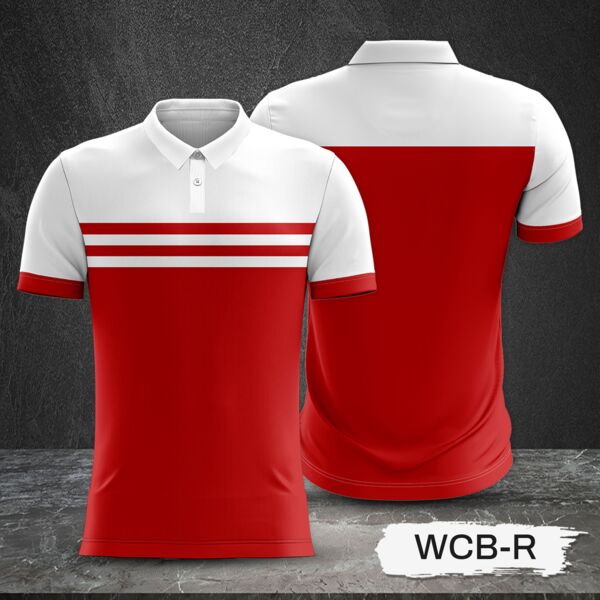 2 Color Combination with White Top and Colored Body Full Print Sublimation Polo Shirt Thumbnail