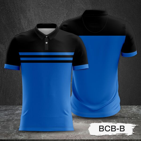 2 Color Combination with Black Top and Colored Body Full Print Sublimation Polo Shirt Thumbnail