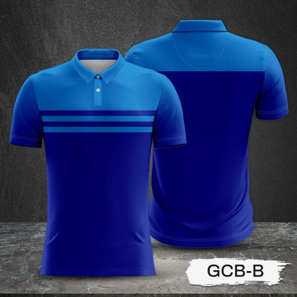 2 Color Combination with Gradient Design Full Print Sublimation Polo Shirt Thumbnail