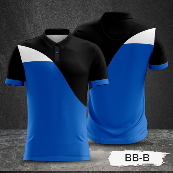 2 Color Combination with Black Top and Colored Body Full Sublimation Polo Shirt Thumbnail