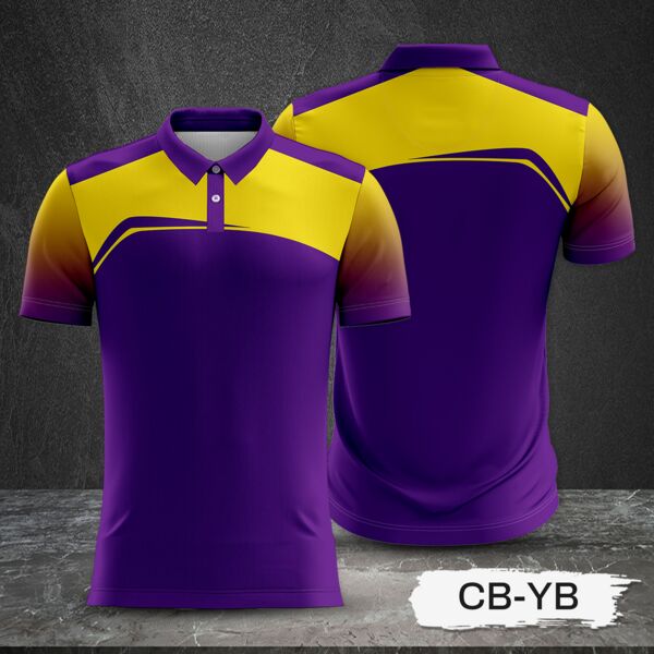2 Color Combination with Gradient Sleeve Full Print Sublimation Polo Shirt Thumbnail