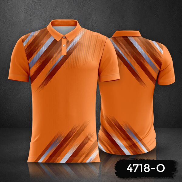 Abstract Linear Design Polo Shirt Full Print Sublimation Thumbnail