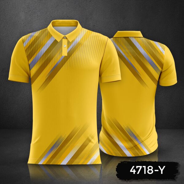 Abstract Linear Design Polo Shirt Full Print Sublimation Thumbnail